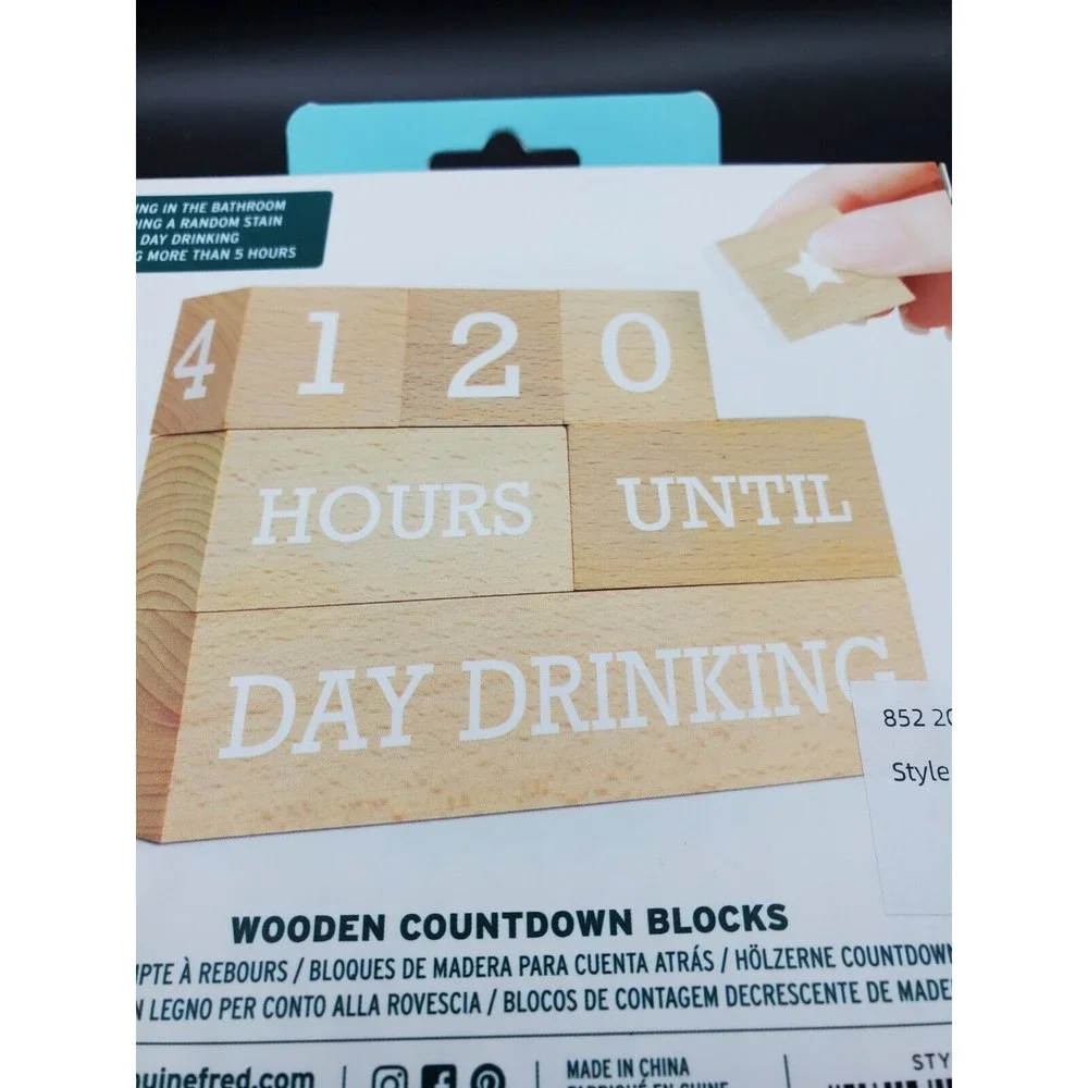 New In Box Who's Counting Wooden Countdown Blocks By FRED Parenting Edition Cute